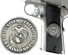 1911 Colt A1 Full Size and Clones (Grips Only) with US Marines Pewter Medallian