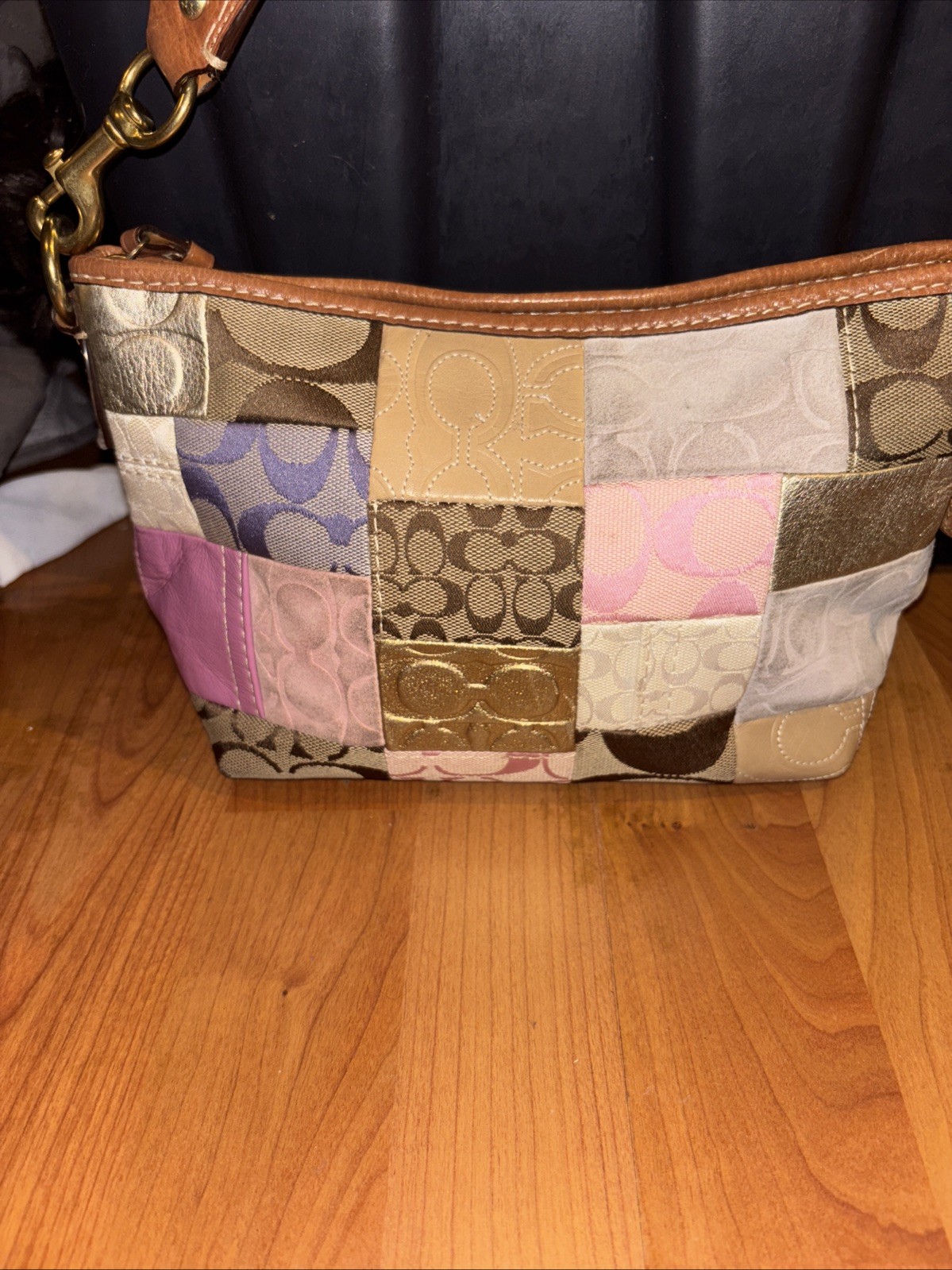 COACH patchwork vanity accessory pouch 11708 Used… - image 1