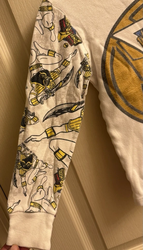 Vintage 1995 White Ranger Power Rangers  Boys Size 8 Long Sleeve Shirt Rare - Image 4 of 4