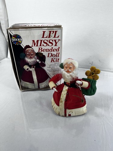 Vintage Li’L Missy Beaded Doll Kit completed With Box 13437 Mr Santa Claus Toy 2