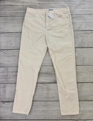 J MCLAUGHLIN WATSON NWT Womens 14 Egret White Velvet Stretch 5 Pocket Slim Pants