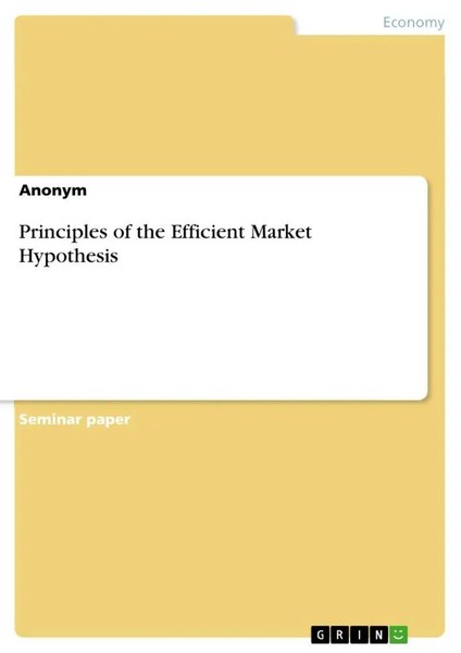 Anonymous | Principles Of The Efficient Market Hypothesis | Taschenbuch (2021)-image