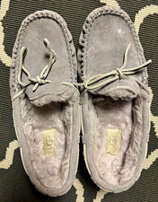 UGG Dakota Women's Gray Suede Shearling Lined Moccasin Slippers US 8 EU 39