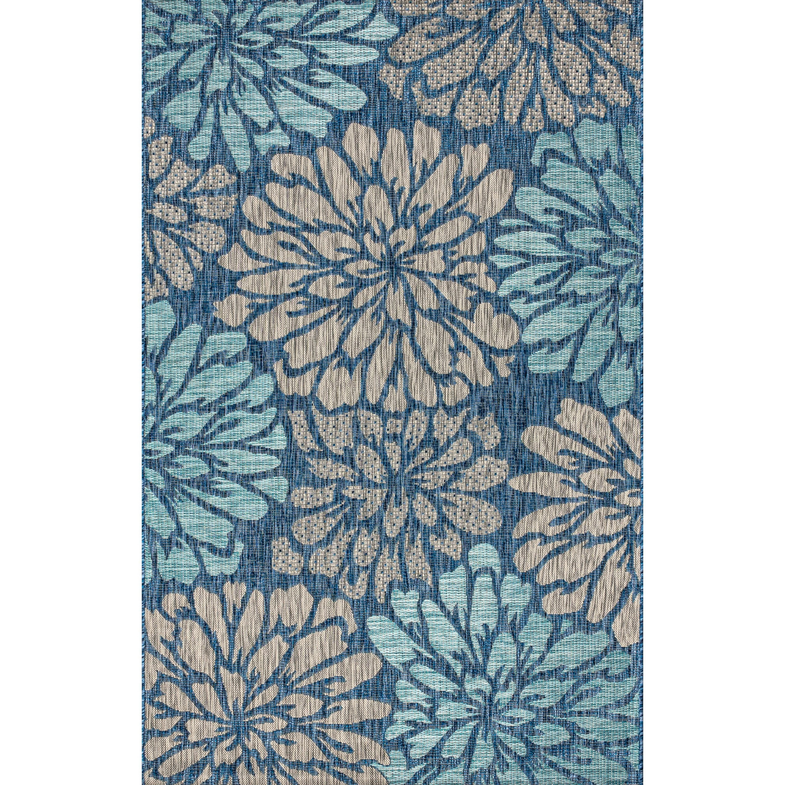 Floral Textured Weave Indoor Outdoor Rug by JONATHAN Y