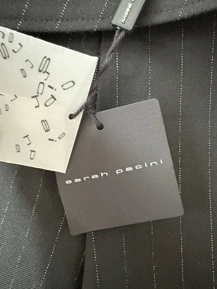 Pantalones a rayas Sarah Pacini Gaberdine negros 00 UK 6/8 Foto 4 de 4