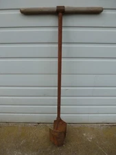 VTG Seymour 6 Inch Post Hole Digger 58 Auger Twist Type 45” Long W/ Wood Handle