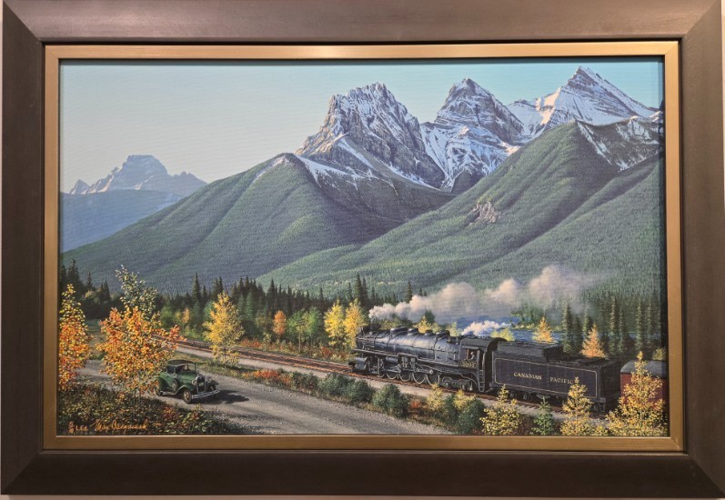Max JACQUIARD L.Ed 5/10 Framed Canvas Art Steam Train Autumn The