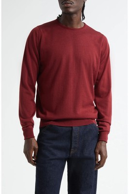 John Smedley Pure EXTRAFINE Merino Wool Sweater L - Made in England - Woolf Red