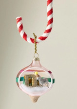Anthropologie Party Animal GLASS monogram Christmas Ornament INITIAL LETTER D