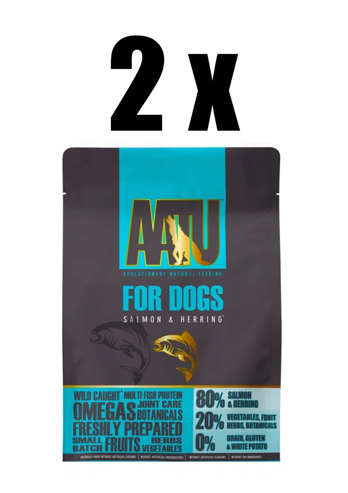2x Aatu For DOGS Salmon & Herring 1kg Bag BBE 07/08/25