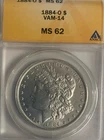1884-O VAM-14 MORGAN 90% SILVER DOLLAR ::: ANACS MS-62 ::: VAM-14 :::