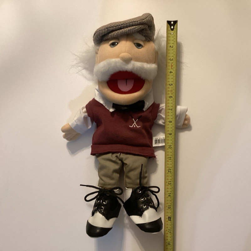 Sunny & Co Toys Grandpa Hand Puppet White Mustache Golf Outfit 2005 Vintage