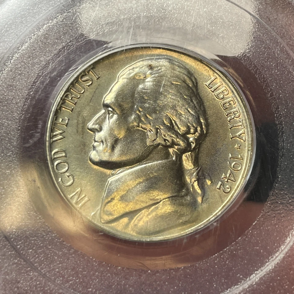 1942-P PCGS PR68 Silver Jefferson War Nickel Originally Toned Type 2 - Image 2 of 4