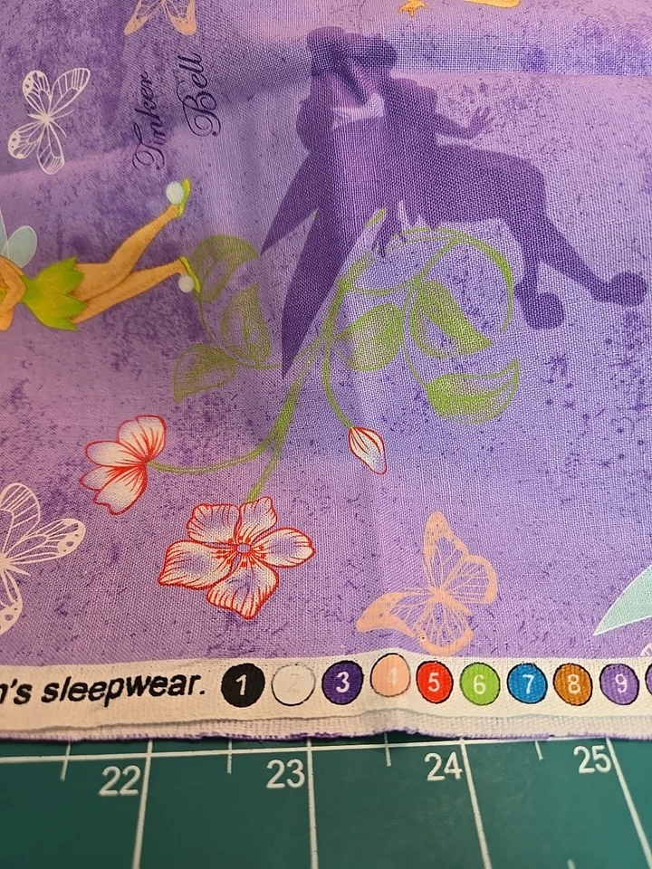 Tinkerbell Flower Silhouettes Springs Creative Fat Quarter Fabric Butterfly - Image 3 of 4