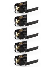 Mengico 5 Pack Oil Rubbed Bronze Privacy Lever Door Handle Interior Lock, Heavy