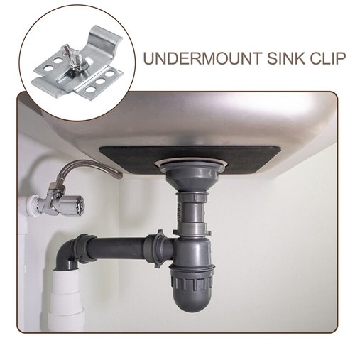 Sleek Steel Undermount Sink Clips Set of 10 Suitable for Any Decor Style - Picture 3 of 12