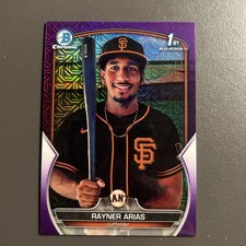 2023 Bowman Chrome Prospects Rayner Arias 1st Purple Mojo Refractor /299 BCP-222