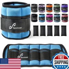 Sportneer Adjustable Ankle Weights 2-10lb (1-5lb Each) Fitness Gym Pair