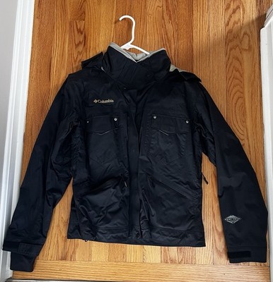 Columbia Ski Jacket Female L  Omni-Tech Waterproof Hooded , Titanium Omni tech..