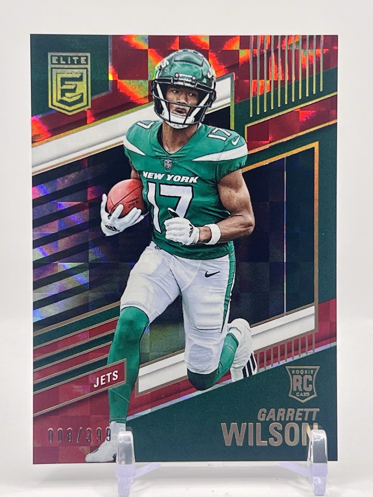 2022 Panini Donruss Elite Football Garrett Wilson RC Red #’ed 008/399 Jets #116
