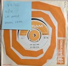 Ten Years After Love Like A Man Vinyl Record 7" VG/VG DM 299 1970