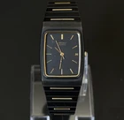 Vintage Seiko Black Gold Tone Quartz Watch  2A32-5059 Runs