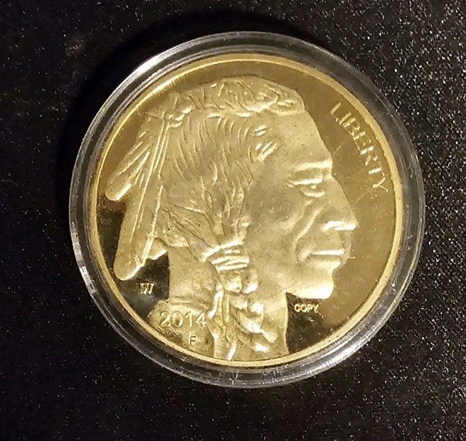 2014 $50 American .9999 Gold Buffalo Indian Head Tribute Coin COLLECTORS Copy