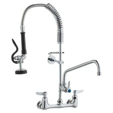 25" Height 8" Center 12" Swing Spout Wall Mount Pre-Rinse Sprayer Faucet