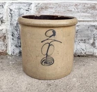 Antique Red Wing Stoneware Signed 2 Gallon Salt Glaze Double P Target Crock