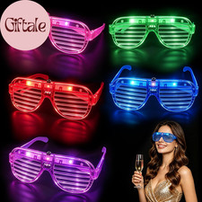 5 Pack LED Glow Glasses Neon Light Up Party Eyewear 3 Flash Modes
