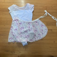 Theatricals brand white lilac leotard and floral skirt - Size small