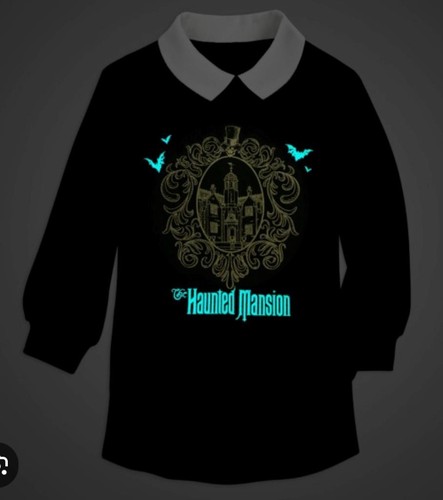 Disney Parks Haunted Mansion Glow in Dark Sweatshirt Dress Girls 7/8 NWT - Picture 2 of 5