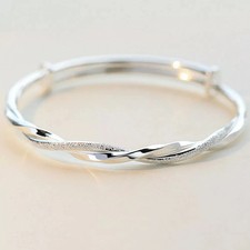 Women 925 Sterling Silver Bracelet Bangle Ladies Jewelry Christmas Gift For-Her*