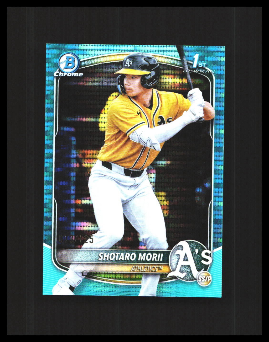 2025 Shotaro Morii 1st Bowman Chrome Aqua Pulsar /125 #BCP-170 Athletics