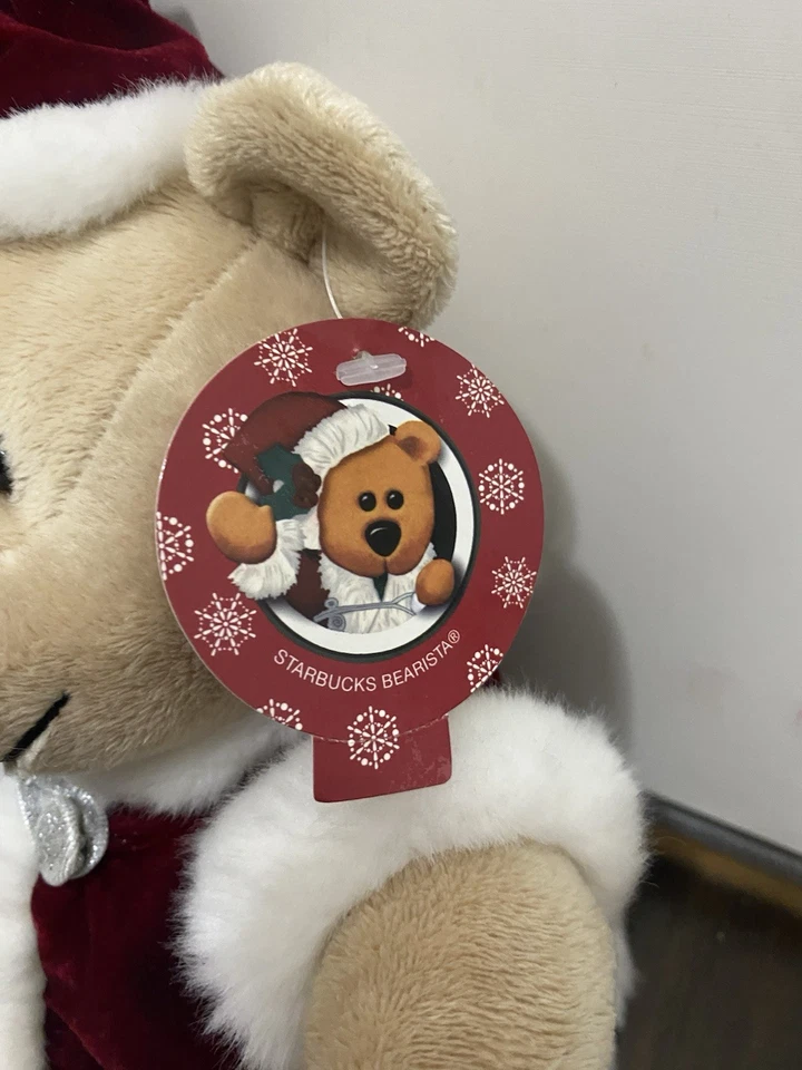 Starbucks BEARISTA Christmas Holiday Plush Bears 2004 SANTA  2010 Chris Caroler - Image 3 of 4