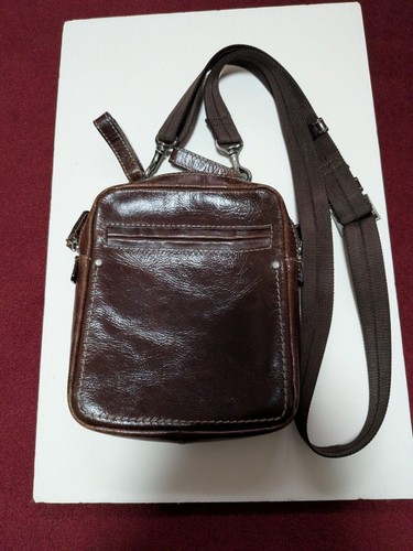 Tsuchiya Cow Leather Shoulder Bag with Belt Loop and Shoulder Strap, Vintage Wea
