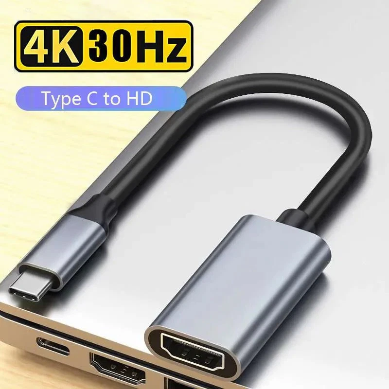 Type C zu HDMI Adapter TypeC to HDMI Converter HD 4K USB Adapter MacBook Samsung - Bild 2 von 4