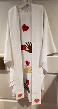 CLERGY OFFICIANT VESTMENT CHASUBLE & STOLE HANDS TO WORK HEARTS TO GOD