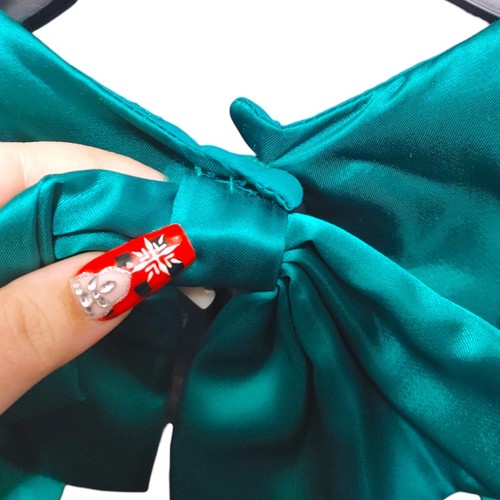 Gunne Sax Jessica McClintock 80s Green Open Back Bow Party Prom Dress Size 3/4 - Picture 12 of 13