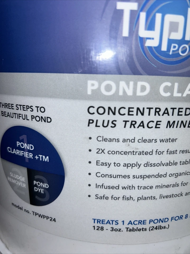 Atlantic Typhoon Pond Clarifier+TM - Bacteria Tablets - (128) 3oz Tablets, 24 lb - Image 4 of 4