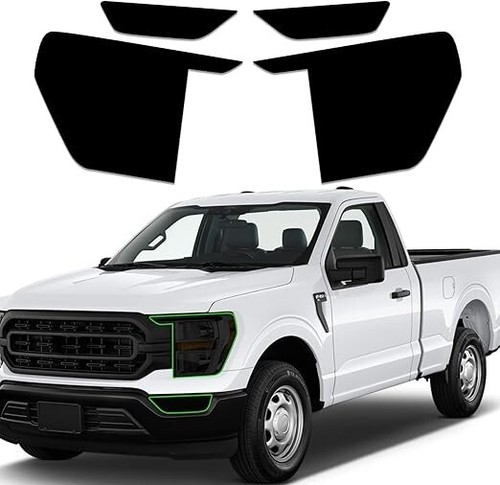 Precut Vinyl Overlay Tint Kit Film Fit for Ford F150 2021 2022 Headlight Fog