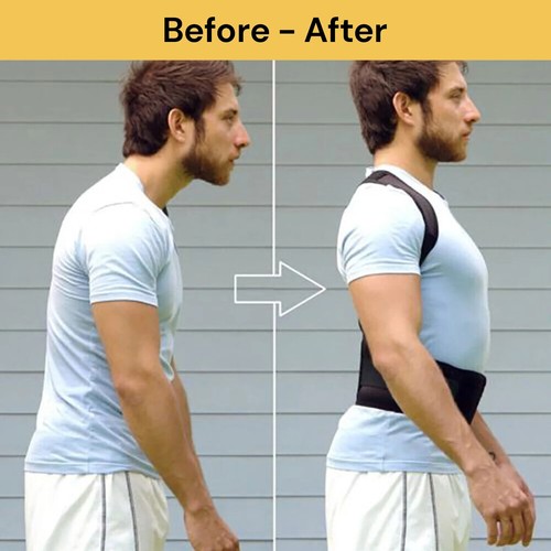Posture Corrector Clavicle Shoulder Brace Lower Back Support Magnetic Men Women - Picture 6 of 12