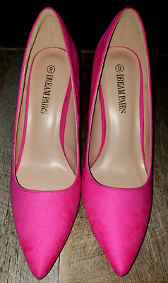 womens BOLD PINK HEELS SHOES size 9 NEW NIP EASTER WEAR NICE!
