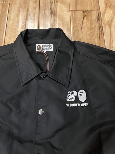 BAYC x BAPE Bored Ape Yacht Club Coach Jacket Black Size Large - Picture 4 of 12