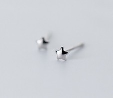 3mm 925 Sterling Silver Square Triangle Tiny Rivets Post Stud Earrings Gift PE18