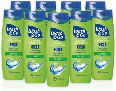 Wash & Go Classic 2 in 1 Shampoo and Conditioner 200ml - Pack of 9