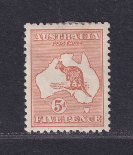 Australia Scott 7 SG 8 MHR 1913 5d Orange Brown Kangaroo 1st Watermark SCV $135