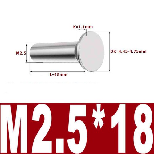 304 Stainless Steel Countersunk Head Solid Rivets Flat Round Head Rivets M2-M6 - Picture 29 of 77