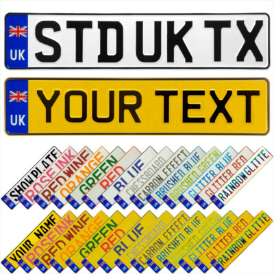 UK Union Jack Abzeichen gepresstes Metall Nummernschilder Replik individuell Show Trucker Name