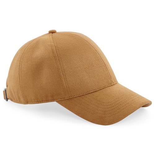Beechfield BLACK PINK GREY CAMEL BEIGE Faux Suede 6 Panel Baseball Cap Hat - Picture 3 of 5